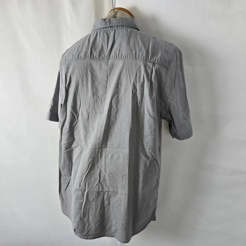 The North Face Button Down Shirt Men's L Gray Short Sleeve Collar Pocket